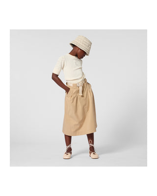 Cream Short Sleeve Knit Sweater
