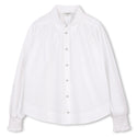 White Poplin Button Up Blouse