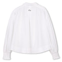 White Poplin Button Up Blouse