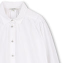White Poplin Button Up Blouse