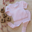 Pink Naty Cotton Knit Top & Pants Set
