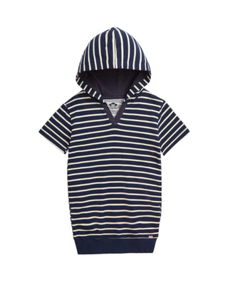 Navy Stripes Hoodie Dress