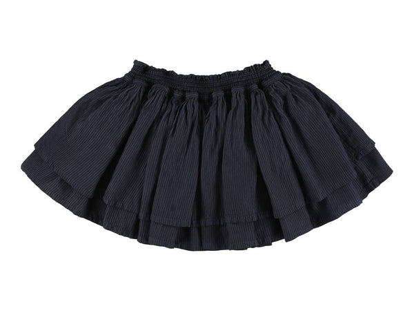 Navy Margot Elastic Waistband Long Length Skirt