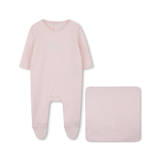 Pink Powder Footie and Blanket