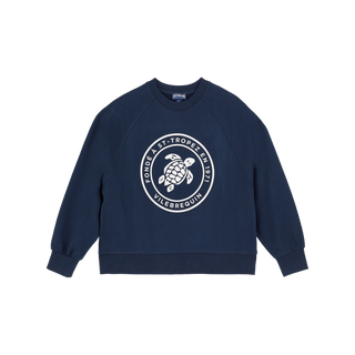 Navy with Turtleneck Crewneck Sweatshirt