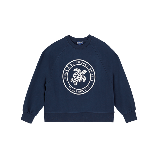 Navy with Turtle Crewneck Sweatshirt