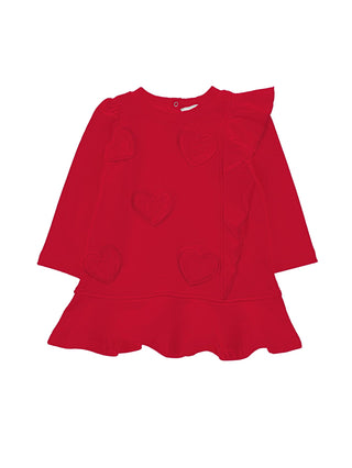 Red Heart Ruffle Detail Dress