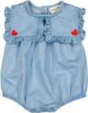 Light Blue Baby Celesta Chambray Romper