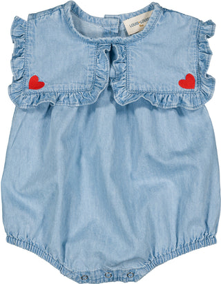 Light Blue Baby Celesta Chambray Romper