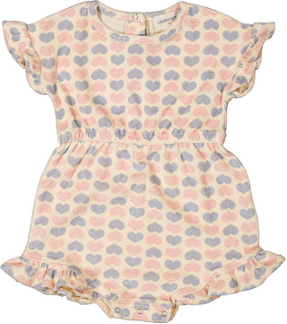 Pink Baby Pampa Heart Terry Romper