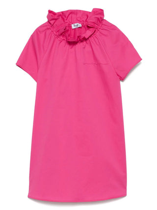 Pink Ruffle Collar Dress