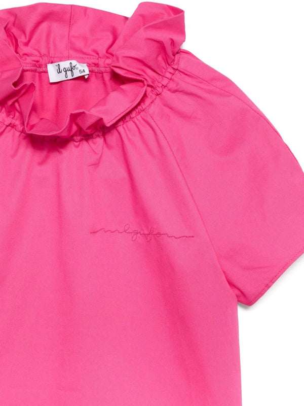 Pink Ruffle Collar Dress