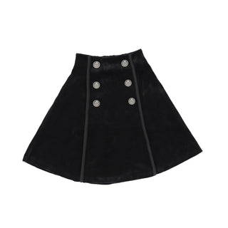 Black Logo Button Skirt