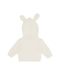 Ivory Knit Hooded Cardigan