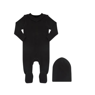 Black V-neck Footie