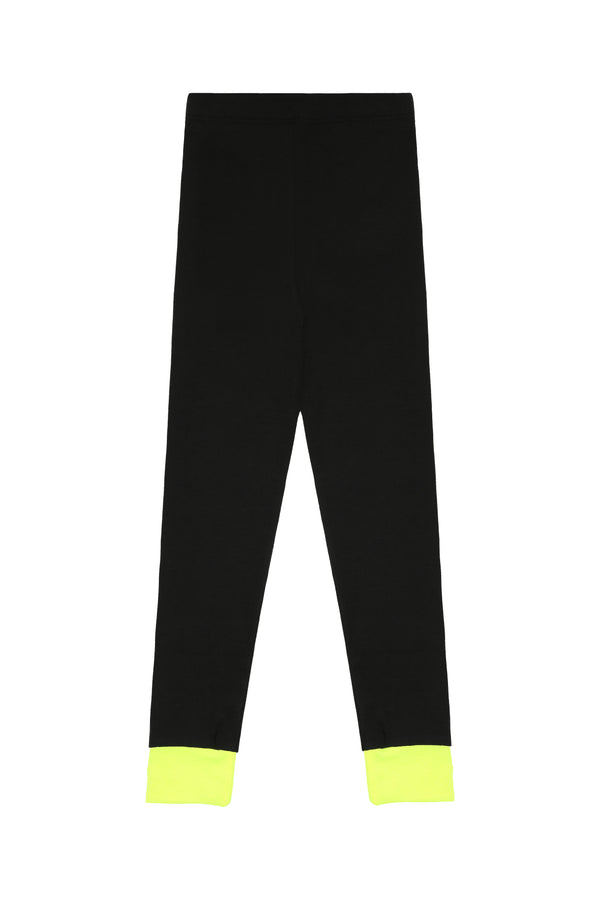 Black and Green Heartlock Neon Cuff Pajamas