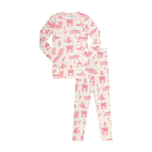 Ivory and Pink Toile Pajamas