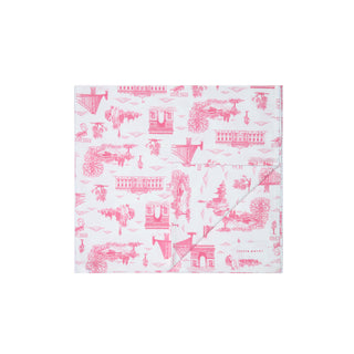 Ivory and Pink Toile Blanket