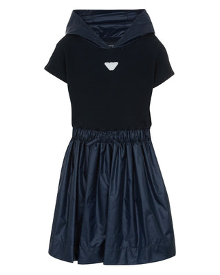 Navy Drawstring Sweatshirt Dress