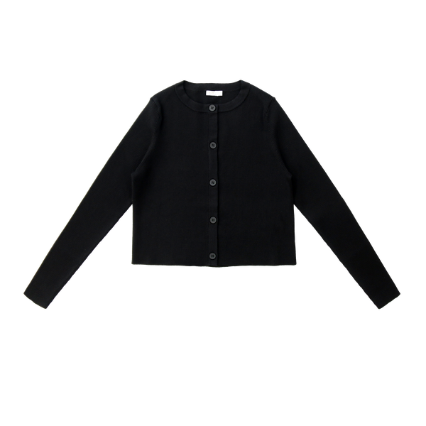 Black Ribbed Cardigan