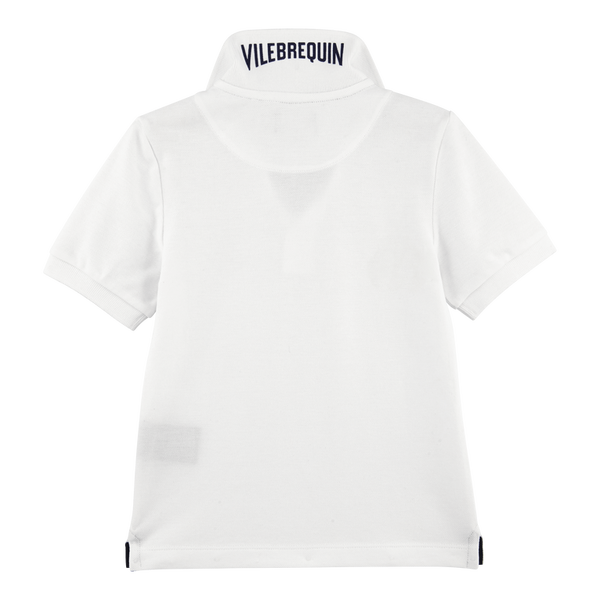 White Cotton Pique Polo