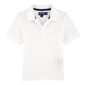 White Cotton Pique Polo