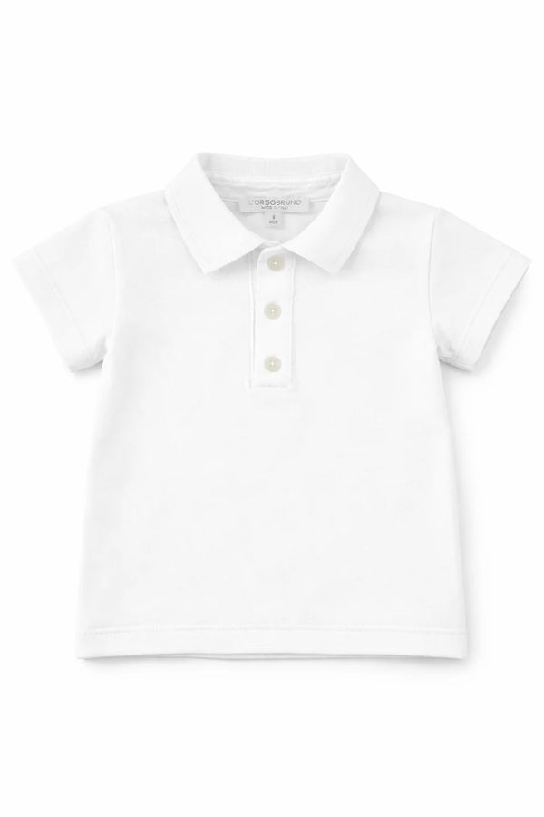 White Jersey Polo