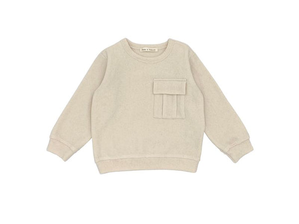 Biege Pocket Crewneck