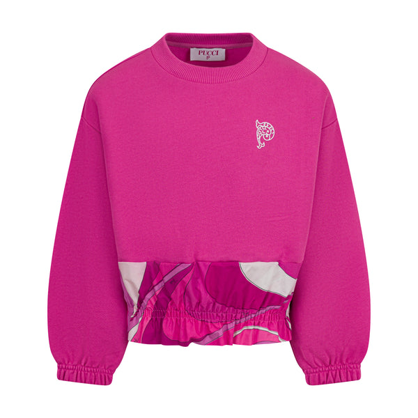 Pink Printed Detail Crewneck