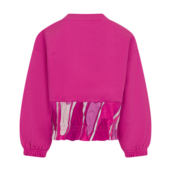 Pink Printed Detail Crewneck