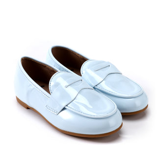 Ice Blue Patent Penny Loafer Shoes