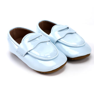 Ice Blue Patent Penny Loafer Rubber Shoes