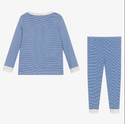 Blue N White Striped Pjs with White Contrast Cuffs