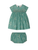 Green Baby Floral Smockee Maruska Dress