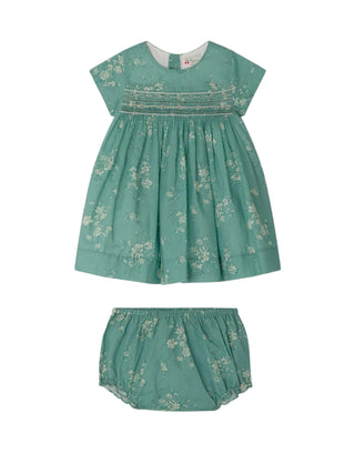 Green Baby Floral Smockee Maruska Dress
