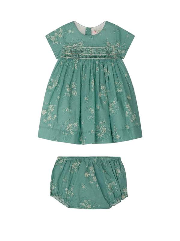 Green Baby Floral Smockee Maruska Dress