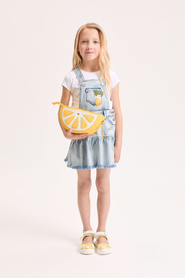 Blue Denim Embroidered Lemon Jumper