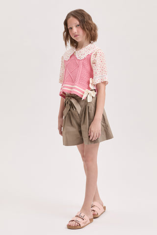 Coral with Bows Sweater Vest