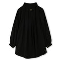 Black Chevron Collared Flowy Dress