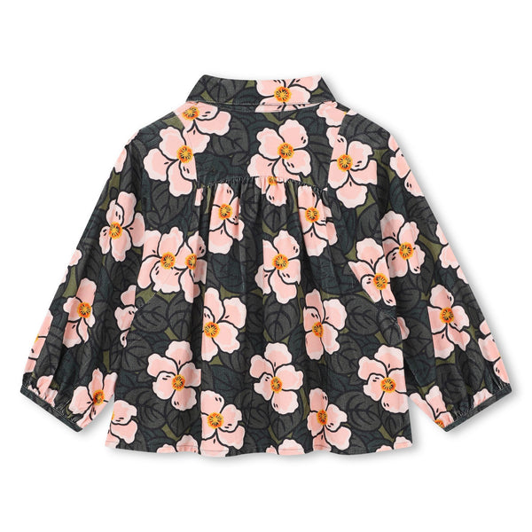 Green and Pink Flower Blouse
