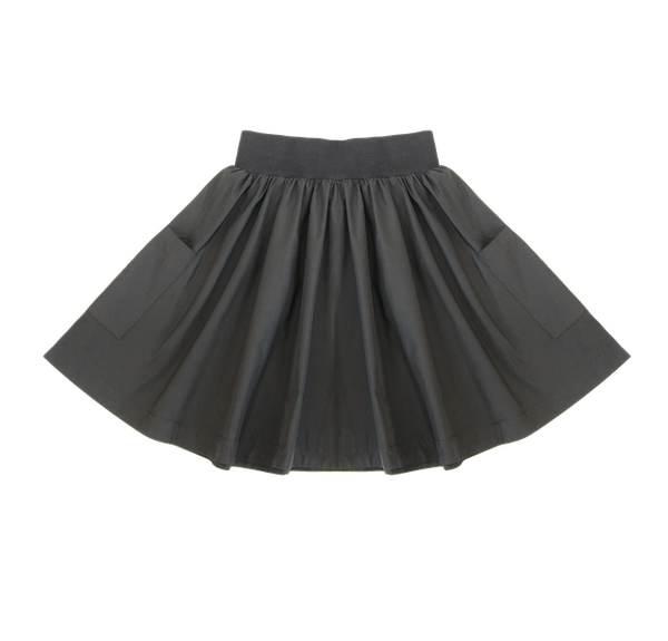 Black Taffeta Pocket Skirt