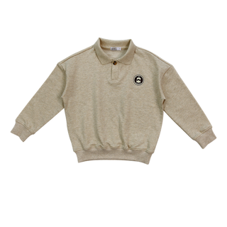 Tan Patch Polo Sweatshirt