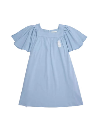 Blue Logo Scallop Hem Dress