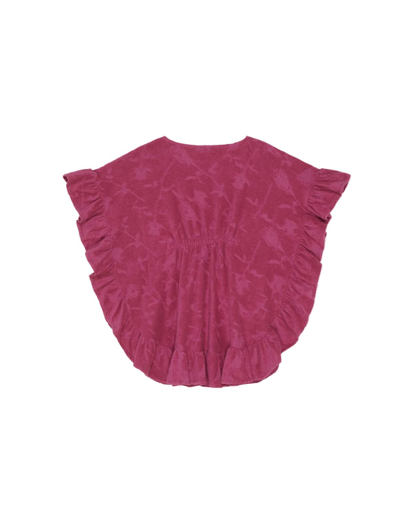 Pink Rose Poncho Terry Coverup