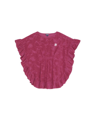 Pink Rose Poncho Terry Coverup