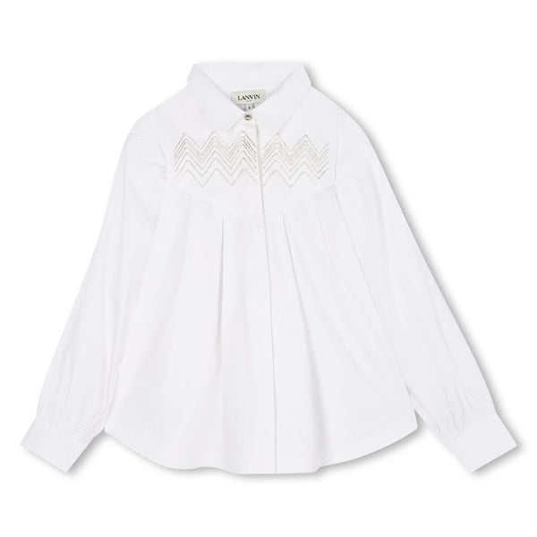 White with Rhinestone Chevron Blouse