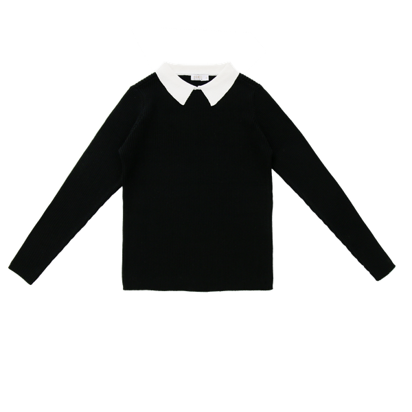Black Classic Collared Sweater