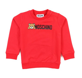 Red Sweatshirt with Bear and Text Logo