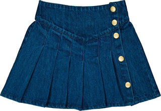 Dark Blue Denim Wallace Long Length Skirt