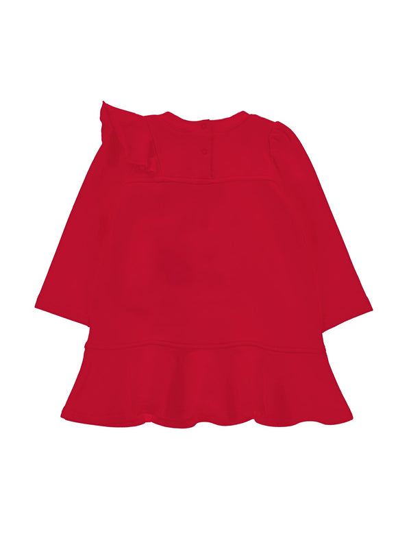 Red Heart Ruffle Detail Dress